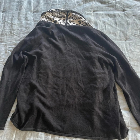 Jones New York Signature Cardigan Size XL Black with White Shawl Collar - Picture 3 of 8